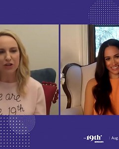 Meghan Markle interviews CEO of The 19th as Kamala Harris joins the event