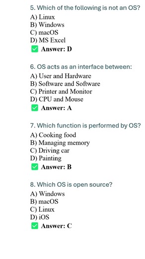 Operating System | Top 20 MCQ | Operating system MCQ |Class 6 to 10