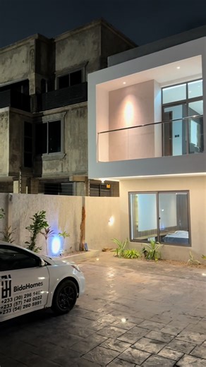 Night scenes from the Affordable home 🎇🌃 almost ready for client to move inn 🔥🔥 #bidahomes #construction #luxury #realestate #fyp #ghana #LuxuryOgee #affordable