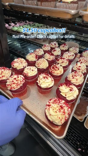 Treat yourself to our $1.50 Cupcake Promo! 🧁 Choose from three fan-favorite flavors: • Vanilla with Buttercream Icing • Red Velvet with Cream Cheese Icing • Chocolate with Cookies & Cream Icing Mix and match with our assortment option and build the perfect box. Pre-order only (not available in-store) for pickup or delivery January 26th through January 30th. Must be ordered in quantities of six. Link to order is in bio! #lasvegas #vegasbakery #cupcakes