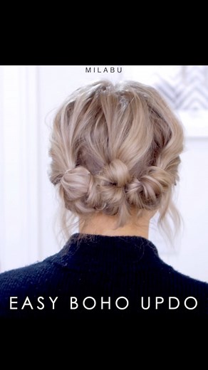Milabu | Milana | Super easy boho braided updo for shoulder length hair 🙌🏻 | Instagram