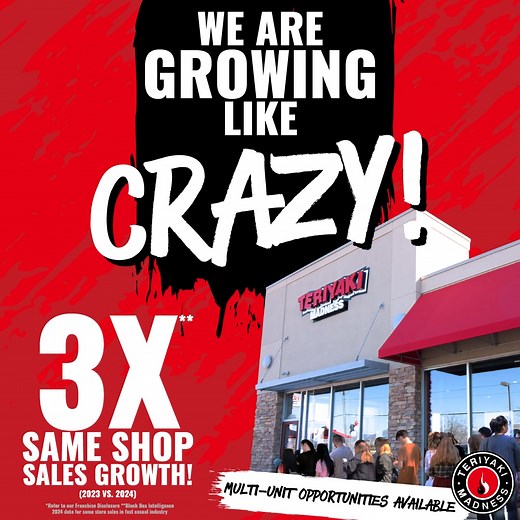 Grow that portfolio of yours with a brand that's growing like crazy! TMAD's same shop sales beat the fast casual industry's growth by 3x**. Jump in now and reap the benefits! | Teriyaki Madness Franchising | Facebook