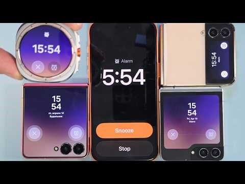 alarm clock & snooze iphone 17 pro max samsung galaxy watch ultra samsung z flip 7 + 4 + 5
