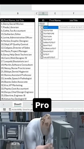 How to Split Text into Columns in Excel using TEXTSPLIT (Beginner vs Pro) 🚀