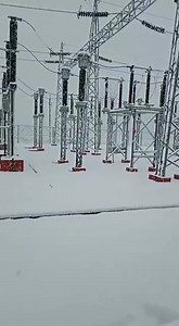 Drizzling snow in the valley! A breathtaking view of the snowflake-adorned Qazigund TSS, which supplies traction power in Budgam - Banihal section. | Ministry of Railways, Government of India