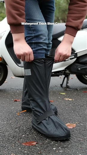 Waterproof Anti-Slip Thickened Wear-Resistant Shoe Covers, Outdoor Sand Protection High-Cut Cycling Snow Rain Boots Cover, Thickened Rainproof