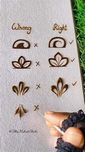 Wrong ❎ vs Right ✅ mehndi element tips for beginners|| #mehndi​ #shorts​ #ytshorts​ #tutorial​ #art​