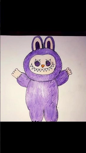 How to easily draw Labubu 💜😍 #labubu #lafufu #drawing #draw