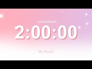 2 Hour Pastel Pink Study Timer with Cute Ending Alarm | Soft Aesthetic | No Music Focus Timer🌸