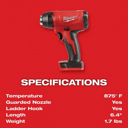 Milwaukee 2688-20 M18 18V Cordless Compact Heat Gun - Bare Tool