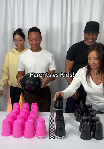 Parents vs Kids Cup Stacking Challenge
