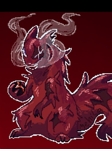 Artificer got the most votes on the poll why does she look like a squirrel lmao #slugcat #rainworld #pixelart #speedpaint #artificer