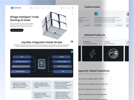 Centroid Solutions — Smart Trade & Liquidity Platform Web Design