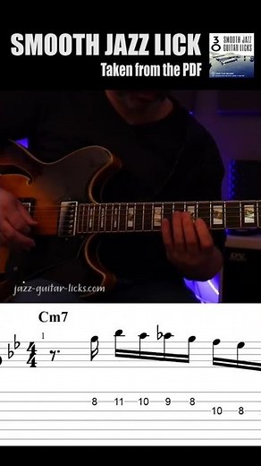 Smooth Jazz Guitar Lick /// Short Video With Tab and PDF