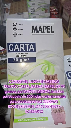 Hojas Bond Tamaño Carta Mapel Económicas para Escolares