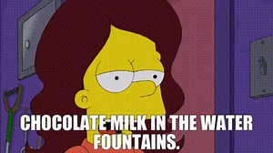 chocolate milk in the water fountains.