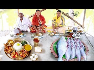 পয়লা বৈশাখ স্পেশাল লাঞ্চথালি শাকভাজা ডাল,পটলচিংড়ি,ইলিশ মাছের তেলঝাল সরষে পাবদা,চাটনি,দই,মিষ্টি