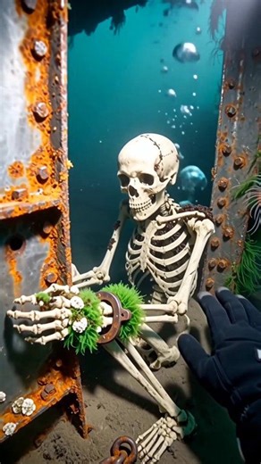 “A skeleton chained inside a shipwreck… what really happened here?” #DeepSea #Underwater #ScubaDiving #OceanExploration #TreasureHunt #POV #UltraRealistic #UnderwaterSounds #SeaMystery | Silent Diver