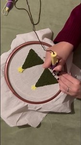 Tiny Punch Needle Tree 🎄 Handmade Magic #punchneedle