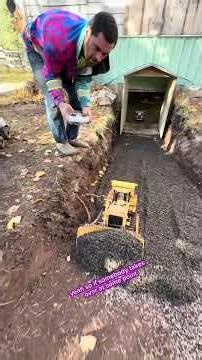 installing our French drain with RC equipment!