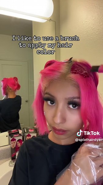@Steph That signature look with our signature shade 💗 Pink Fetish 💗 💗Our Complete Kits are our #SplatSquads Go-To kits Why?? It has everything you need in in one kit 💗PINK FETISH shade ✨ PRE MEASURED BLEACH & DEVELOPER 🟰 NO guesswork 🤔 🧐 INSTRUCTIONS 🧤GLOVES ✨Why bleach❓❓❓ Well, if you want VIVID, intense color, you either need to be blonde or you have to bleach. And this color lasts, you can expect our color to last up to 30 washes depending on your hair type. #pinkhair #pink #hair #hai