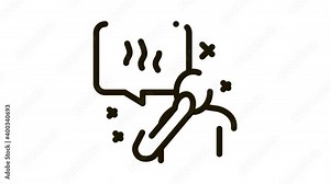 human talk aroma odor Icon Animation. black human talk aroma odor animated icon on white background