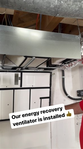 I try to put this in every house we work on. This is our ERV (energy recovery ventilator from @panasoniciaq ). This air exchange system manages moisture in your home as well. Very important for good indoor air in your home 👍 #erv #panasonic #indoorairquality | Mike Holmes
