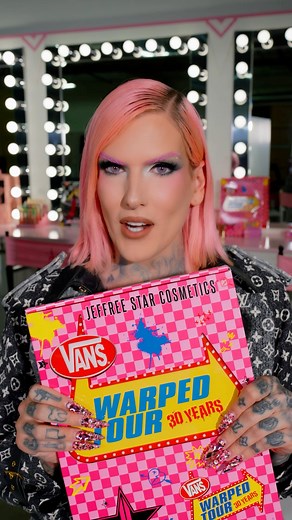 The most #ICONIC collab of the year is here! 👀 It's OFFICIAL Vans Warped Tour x Jeffree Star Cosmetics is now available! 💥🏁💋 With over two decades of memories and #iconic moments at Vans Warped Tour we are so excited to partner and launch new products to outlast your time in the mosh pit! ⚡Our Limited-Edition Collab Includes ⤵️💄 3 NEW Velour Liquid Lipstick shades - Warped Tour Red, Mosh Pit & Backstage Pass☀️ Star Screen Invisible Sunscreen SPF 30🪞 Vans Warped Tour x Jeffree Star Cosmetic