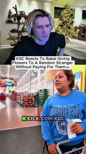 XQC Reacts To Rakai Giving Flowers To A Random Stranger Without Paying For Them👀
