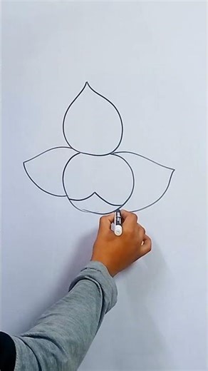 Lotus Flower Drawing 🌸 | Easy Step by Step Lotus Drawing for Beginners #art #shortsfeed