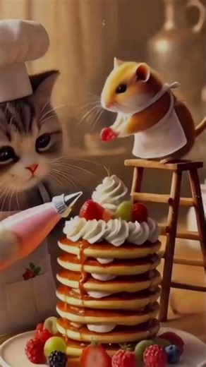 the cat and the mouse ate the cake together 😀 #viralvideo #viral