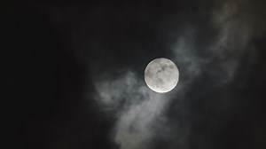 Scary full moon on a cloudy night - Free Stock Video