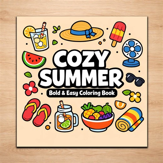 Summer Coloring Pages – Cozy Chill Summer Lifestyle Printable Set - Etsy