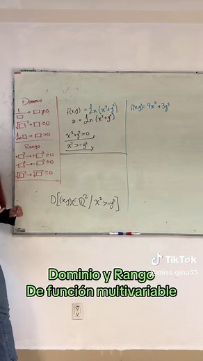 Dominio y Rango de una función multivariable #parati #fyp #universidad #maths #calculomultivariable