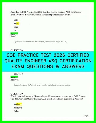 CQE Practice Test 2026 Certified Quality Engineer ASQ Exam Questions and Answers Updated Guide Pro