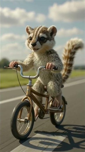 🐿️ Squirrel Riding a Bicycle – Fun & Realistic Shot
