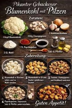 🔥 KNUSPRIGER BLUMENKOHL MIT PILZEN – SO LECKER, DASS DU NICHT AUFHÖREN KANNST! 😍