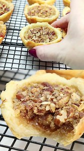 BUTTERY PECAN TARTS...these are the best!! Recipe: https://myheavenlyrecipes.com/the-best-buttery-pecan-tarts/ | Crafty Morning