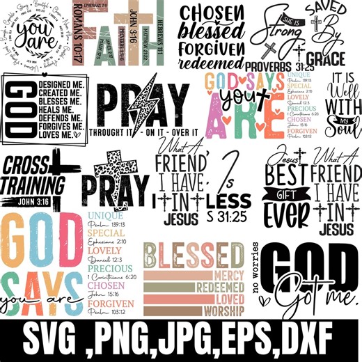 Bible Verse Svg Png Bundle | Christian Clipart | Religious Quote Svg | Blessed Svg | Jesus, Psalm Svg | Love Faith Svg | Scripture Svg - Etsy