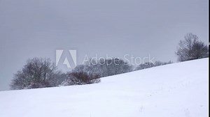 Heavy snowfall and blizzard -The microphone captures strong wind gusts