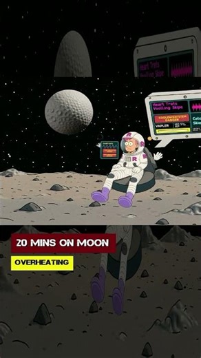 20 mins on Moon. Overheating