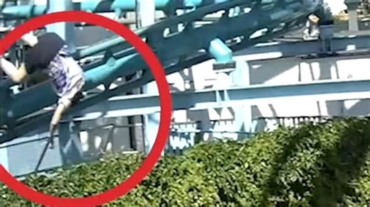 Horrifying moment woman plunges 20ft from 'faulty' rollercoaster