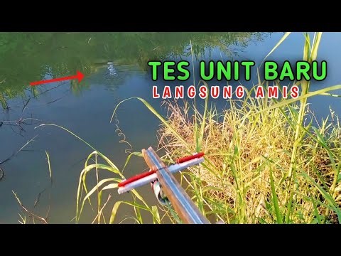 Tes Unit Mini crossbow hand made, langsung amis - paser ikan, Crossbow fishing