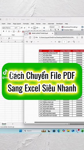 Cách chuyển file PDF sang Excel hiệu quả