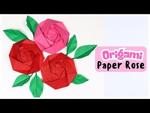 How to Make a Beautiful Origami Rose and Leaves 🌹 | Easy Step-by-Step Tutorial