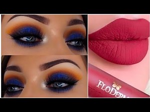 How to Create a Blue Glitter Smokey Eye /blue eyeshadow Tutorial beginners ❣️