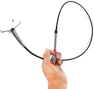 Drain Snake, Drain Clog Remover - Gutter Cleaning Tools Drain Cleaner for Toilet Sewer Shower Kitchen Bathroom Tub Clogged Drains Opener Cleaning Tool, Flexible Grabber Claw Pick Up Reacher (35 inch)