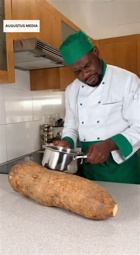 19K views · 100 reactions | Chef tried to cook a big yam in a little put. #cooking #chef #food | Augustus Media | Facebook