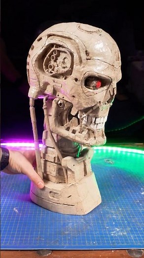Impressive Terminator Skull Out Of Cardboard! #terminator #epiccardboardprops