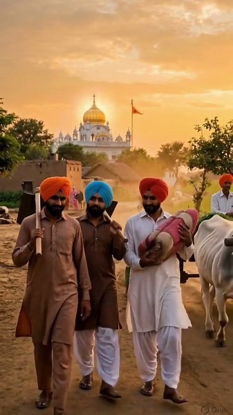 Old Punjabi Village Evening 🌅 | Farmers Return Home & Peaceful Gurudwara Scene #Punjab #VillageLife